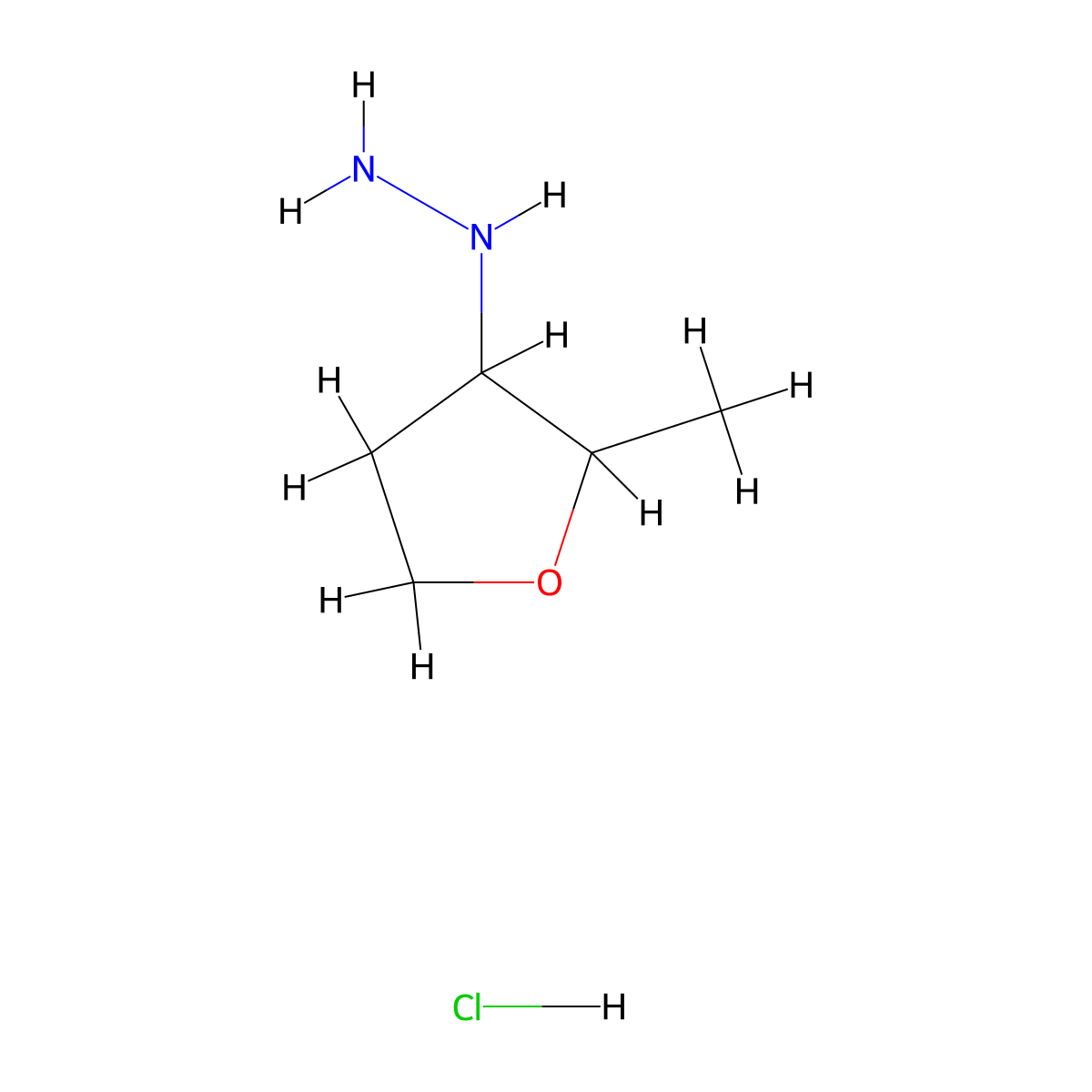 (2-Methyloxolan-3-yl)hydrazine hydrochloride molecular structure, CAS 2694728-57-7