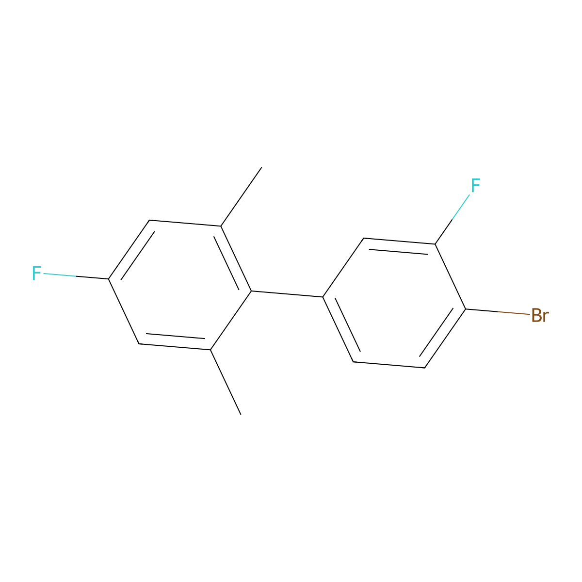 4'-Bromo-3',4-difluoro-2,6-dimethyl-1,1'-biphenyl molecular structure, CAS 2694728-64-6