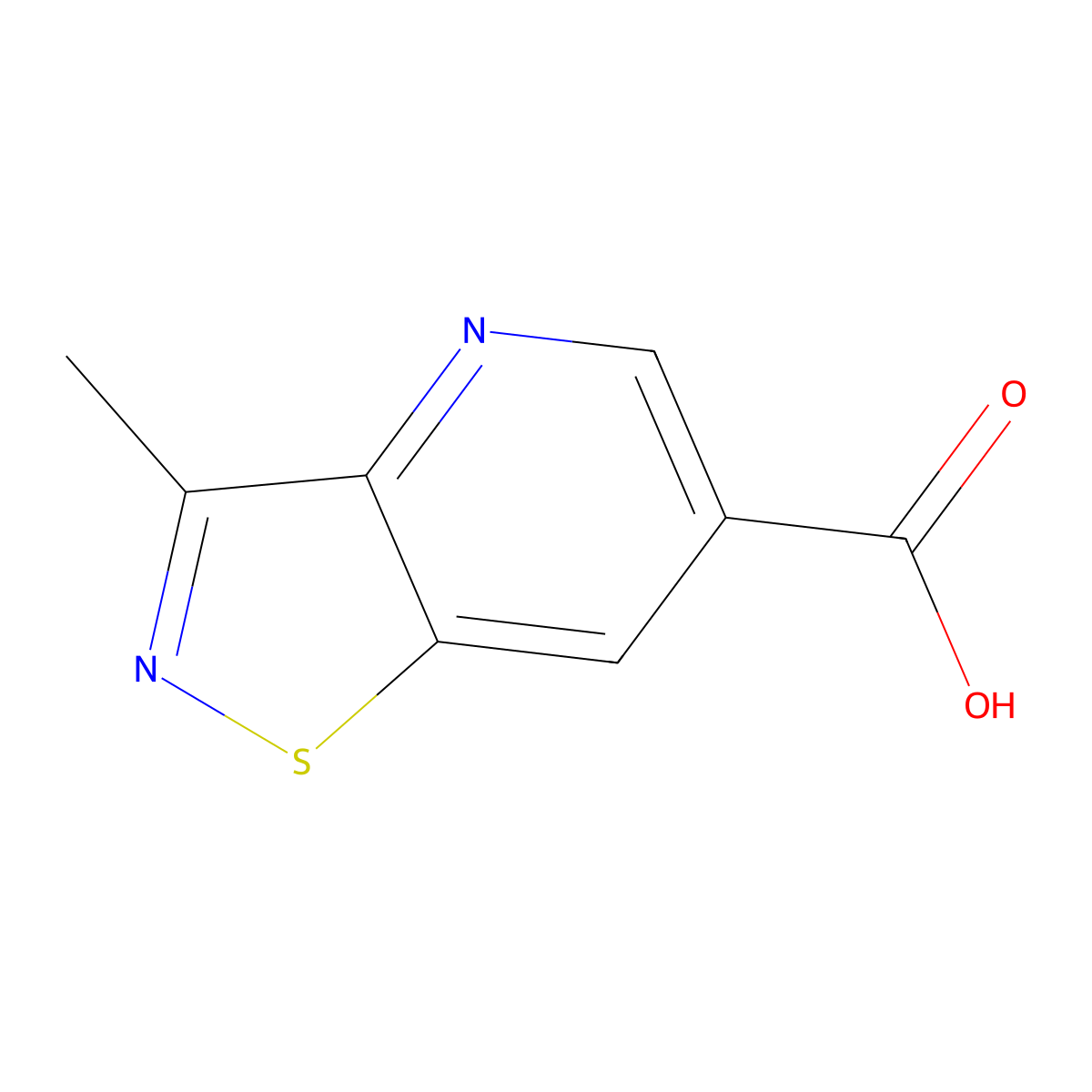 3-Methyl-(1,2)thiazolo(4,5-b)pyridine-6-carboxylic acid molecular structure, CAS 2694728-66-8