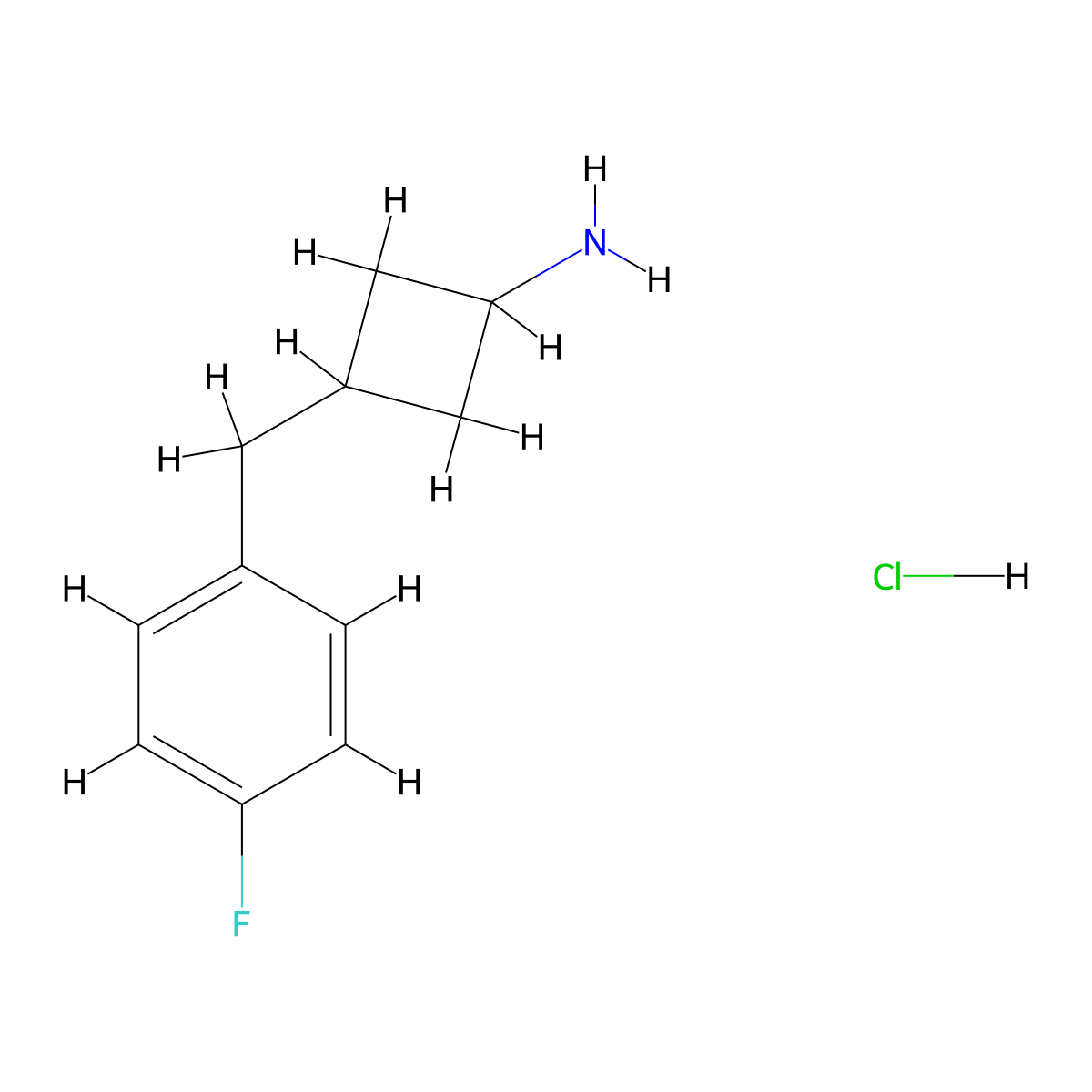 3-[(4-fluorophenyl)methyl]cyclobutan-1-amine hydrochloride, Mixture of diastereomers molecular structure, CAS 2694728-70-4