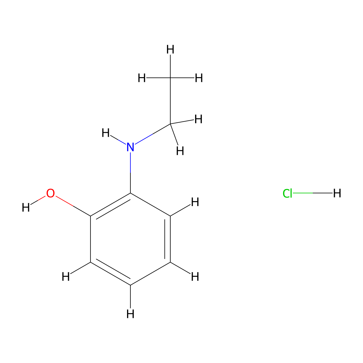 2-(Ethylamino)phenol hydrochloride molecular structure, CAS 2694728-74-8