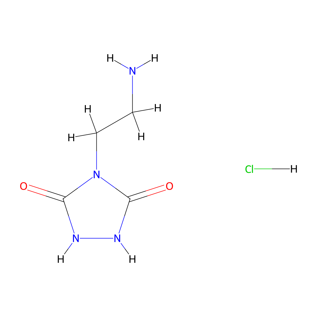 4-(2-Aminoethyl)-1,2,4-triazolidine-3,5-dione hydrochloride molecular structure, CAS 2694728-79-3