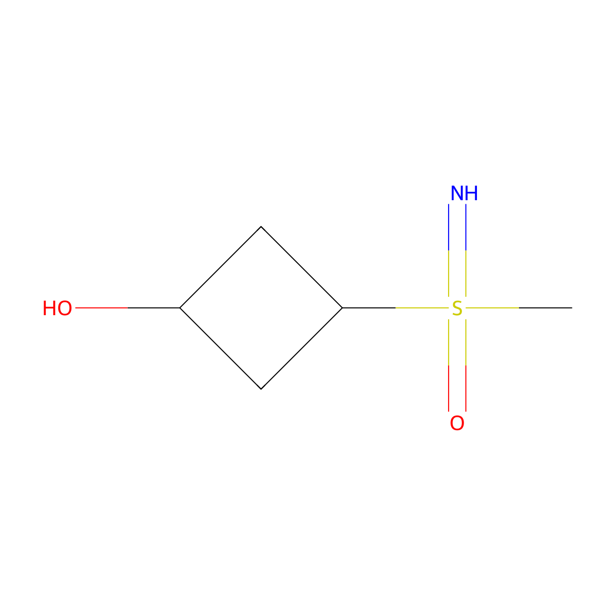 (3-Hydroxycyclobutyl)(imino)(methyl)-l6-sulfanone molecular structure, CAS 2694728-80-6