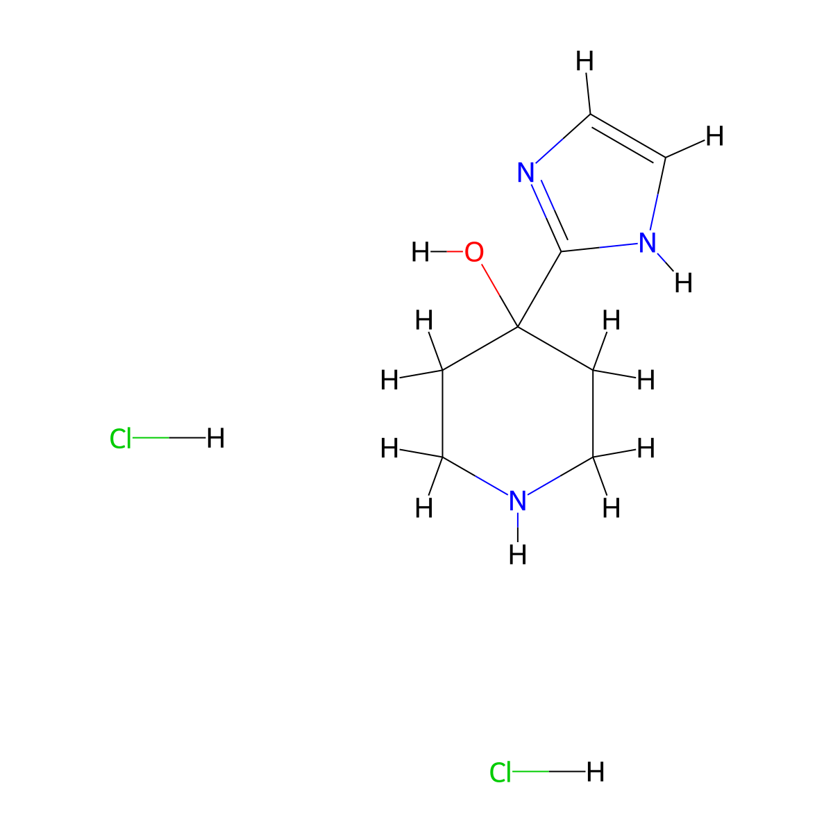 4-(1H-imidazol-2-yl)piperidin-4-ol dihydrochloride molecular structure, CAS 2694728-82-8
