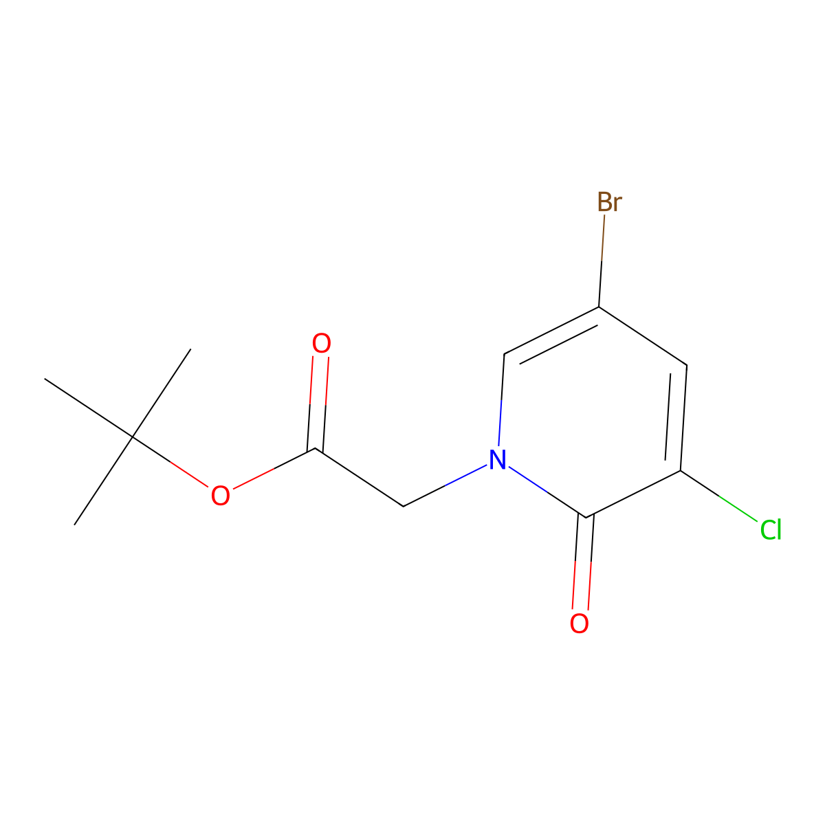 Tert-butyl 2-(5-bromo-3-chloro-2-oxo-1,2-dihydropyridin-1-yl)acetate molecular structure, CAS 2694728-83-9