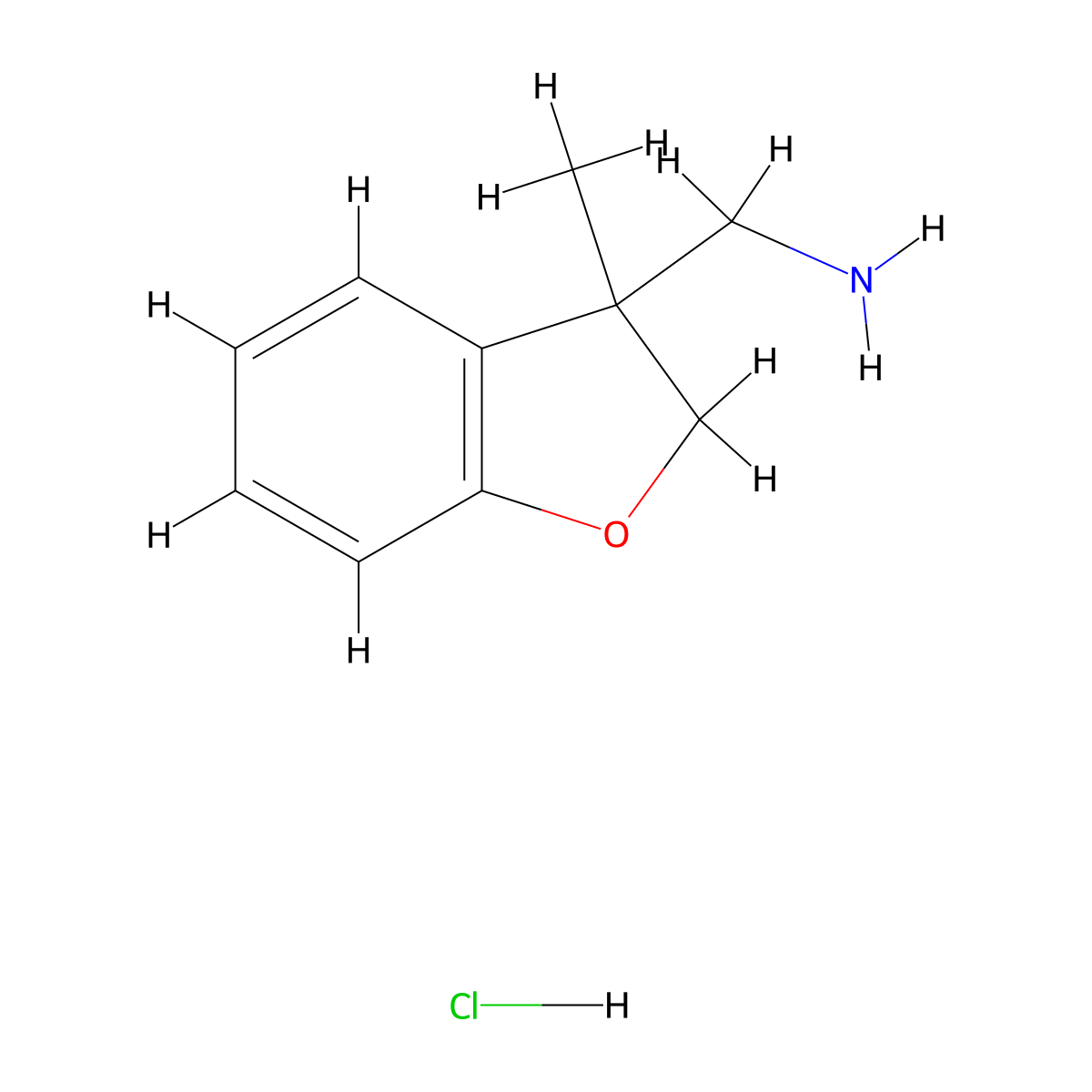 1-(3-Methyl-2,3-dihydro-1-benzofuran-3-yl)methanamine hydrochloride molecular structure, CAS 2694728-87-3