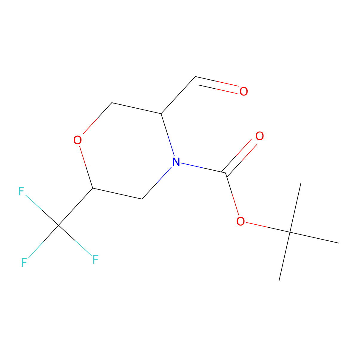 Tert-butyl 5-formyl-2-(trifluoromethyl)morpholine-4-carboxylate molecular structure, CAS 2694728-88-4