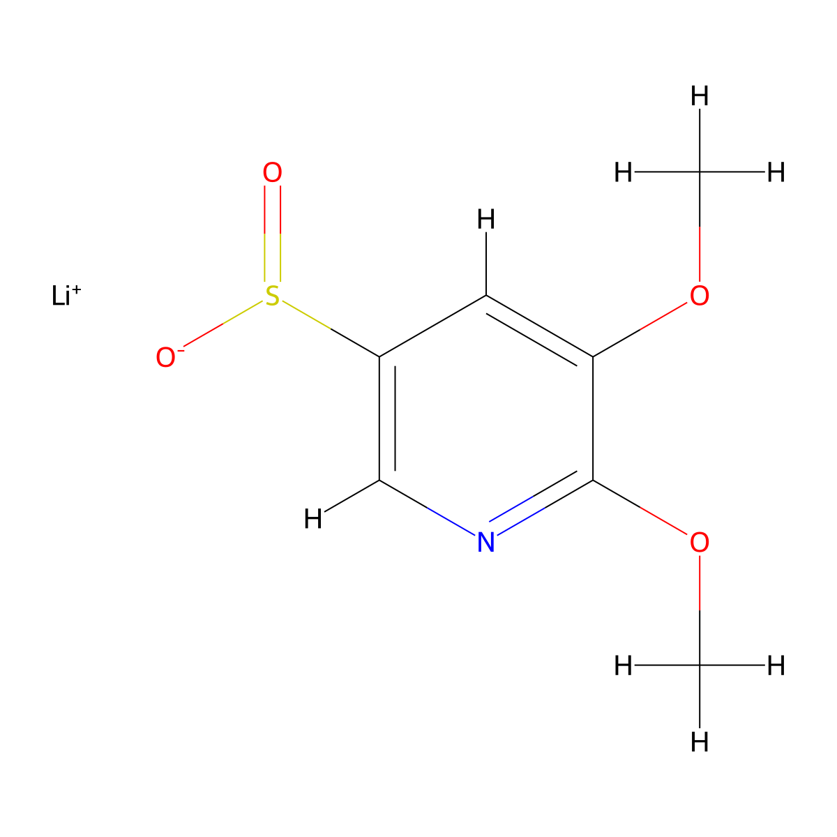 Lithium(1+) 5,6-dimethoxypyridine-3-sulfinate molecular structure, CAS 2694728-90-8