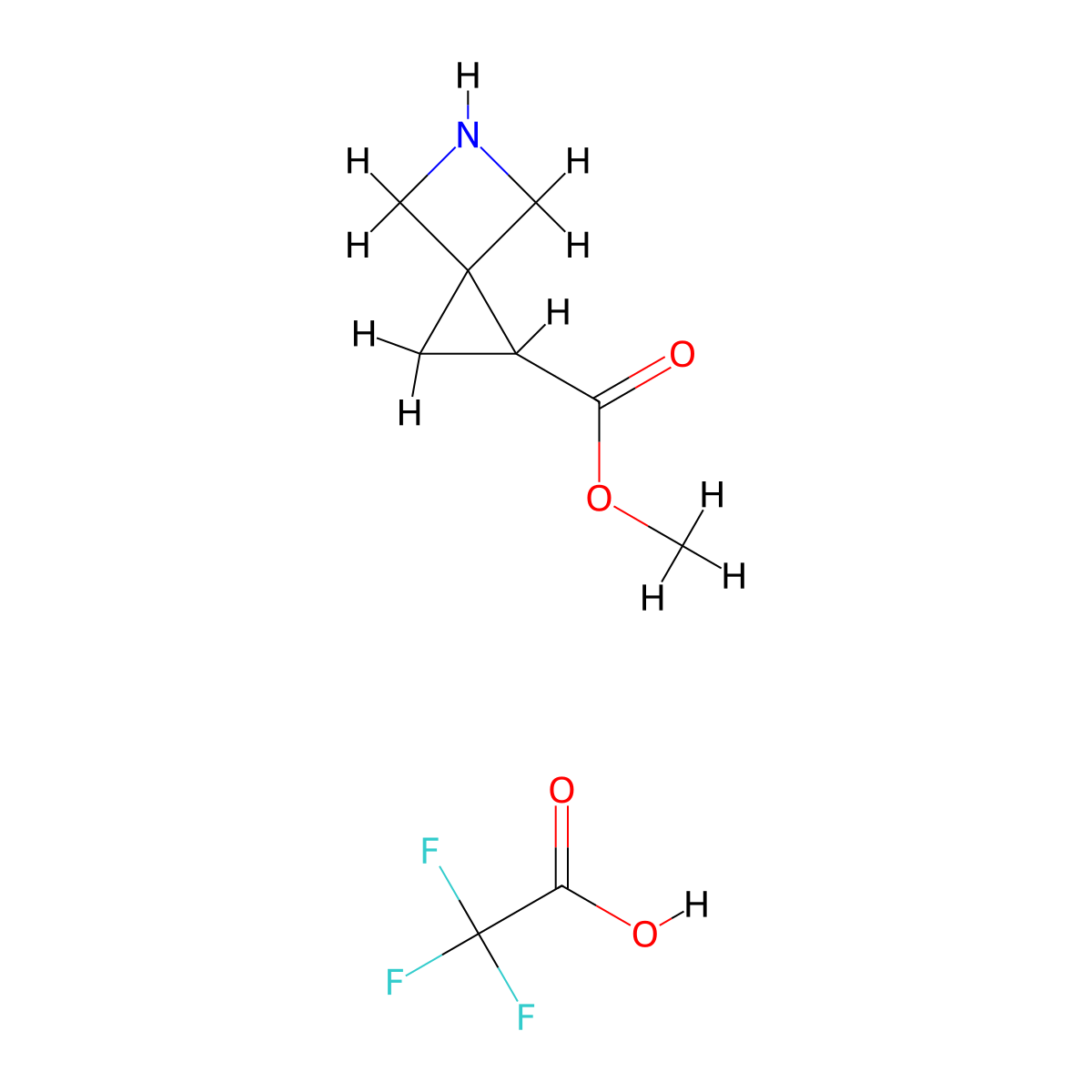 Methyl 5-azaspiro[2.3]hexane-1-carboxylate, trifluoroacetic acid molecular structure, CAS 2694728-92-0