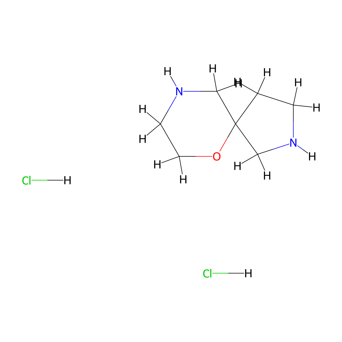 6-Oxa-2,9-diazaspiro[4.5]decane dihydrochloride molecular structure, CAS 2694728-94-2