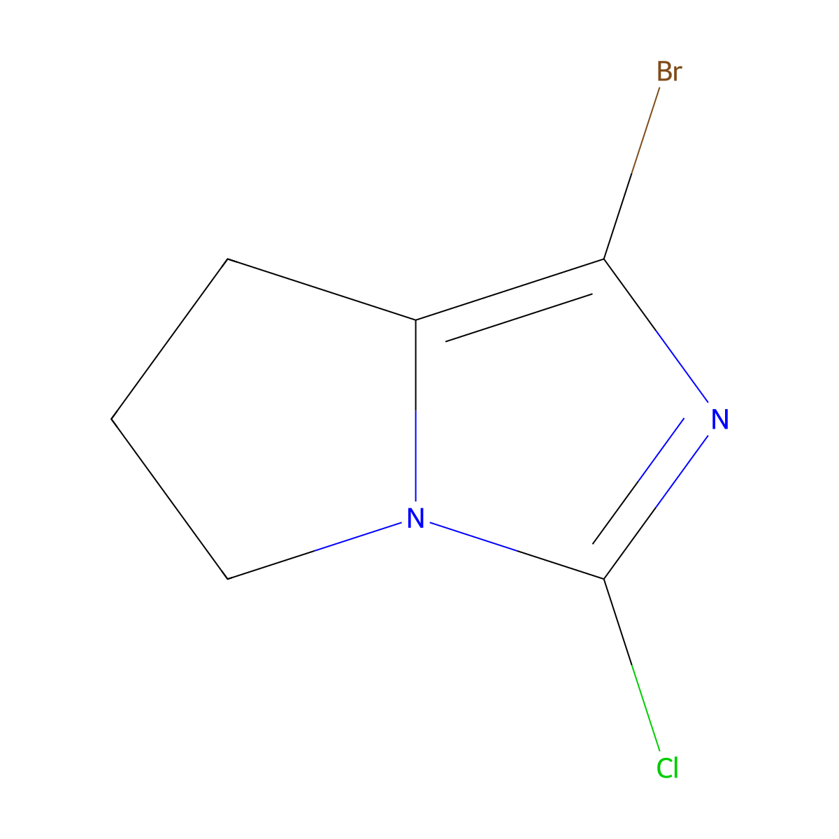 1-bromo-3-chloro-5H,6H,7H-pyrrolo[1,2-c]imidazole molecular structure, CAS 2694728-96-4