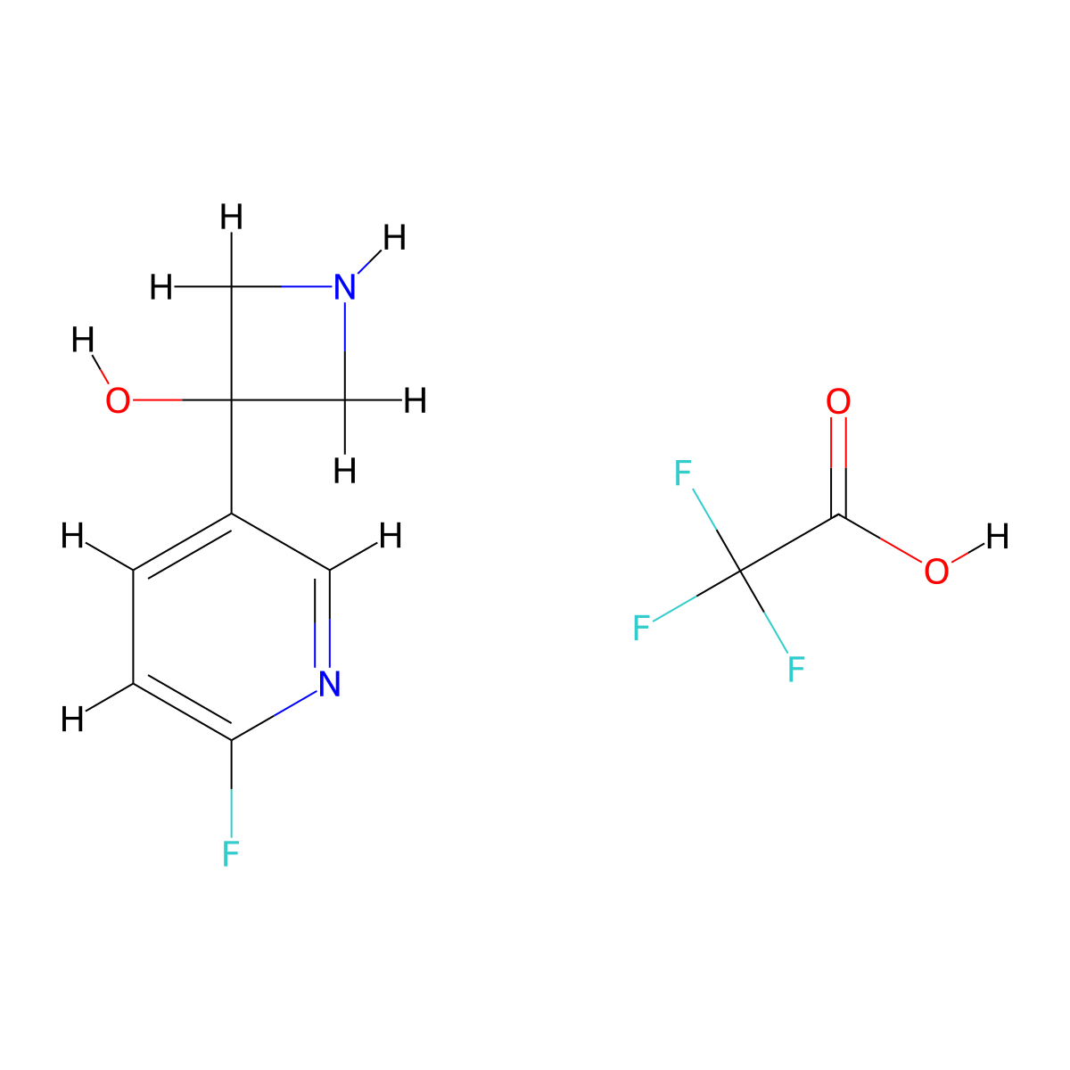 3-(6-Fluoropyridin-3-yl)azetidin-3-ol; trifluoroacetic acid molecular structure, CAS 2694728-97-5