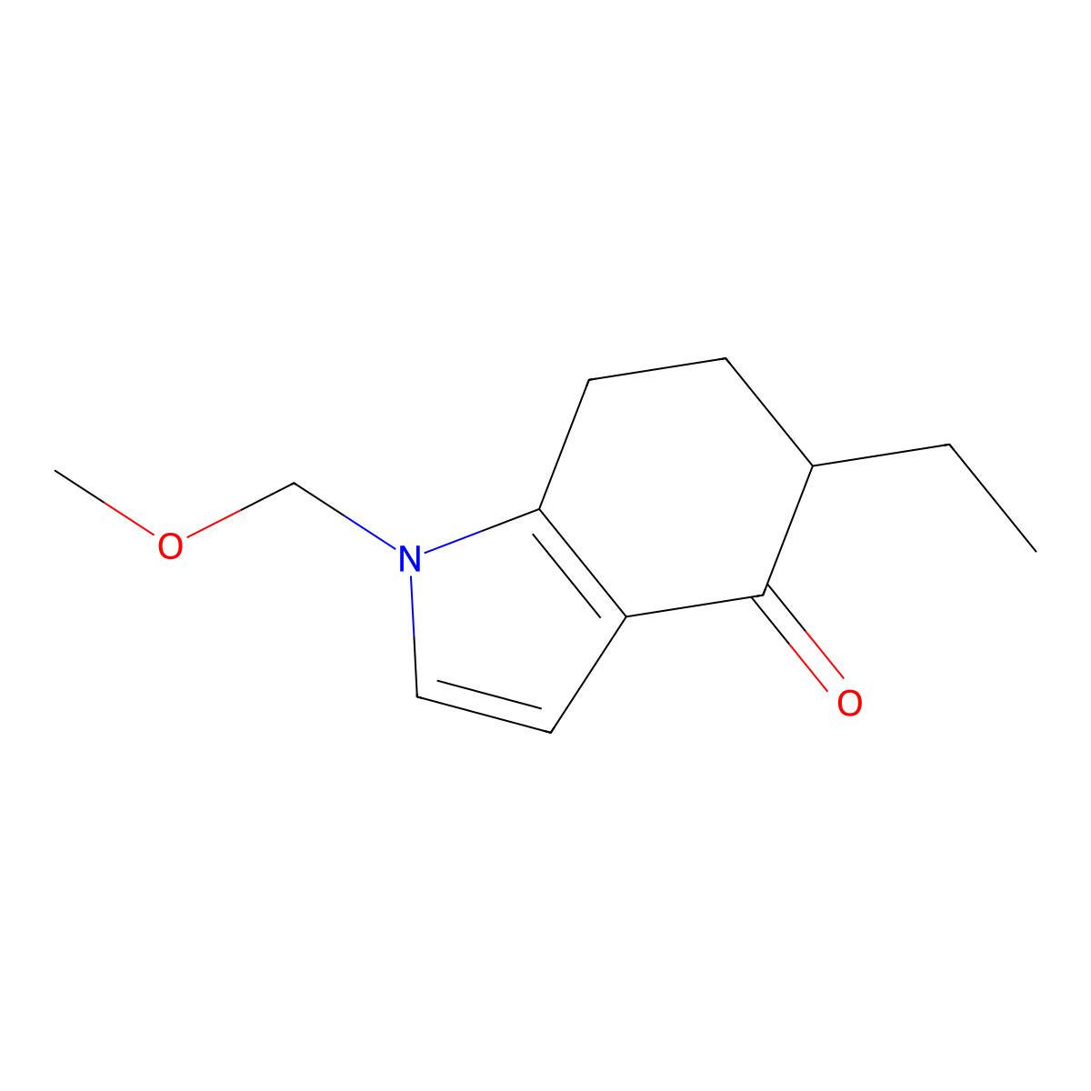 5-ethyl-1-(methoxymethyl)-4,5,6,7-tetrahydro-1H-indol-4-one molecular structure, CAS 2694729-00-3