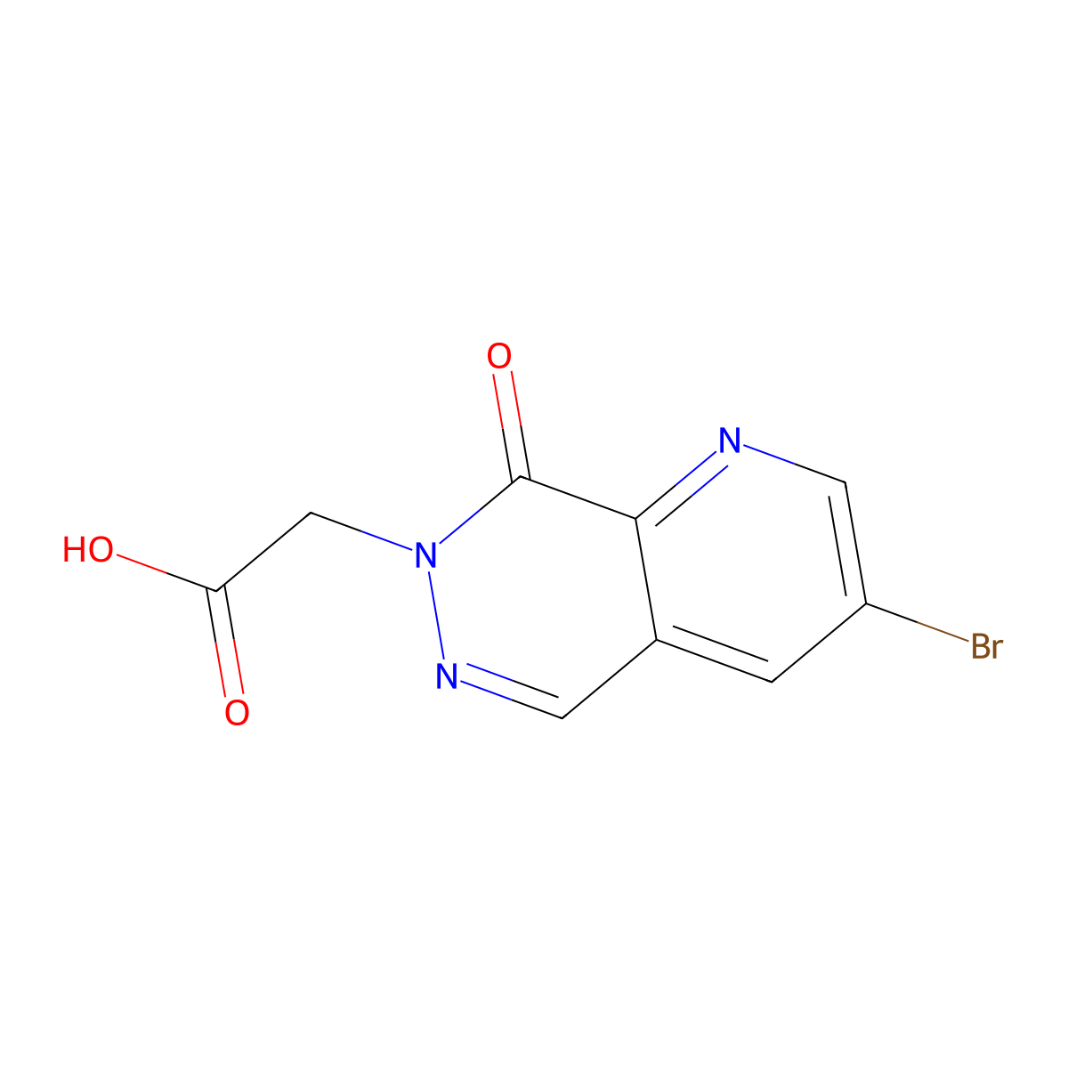 2-{3-bromo-8-oxo-7H,8H-pyrido[2,3-d]pyridazin-7-yl}acetic acid molecular structure, CAS 2694729-03-6