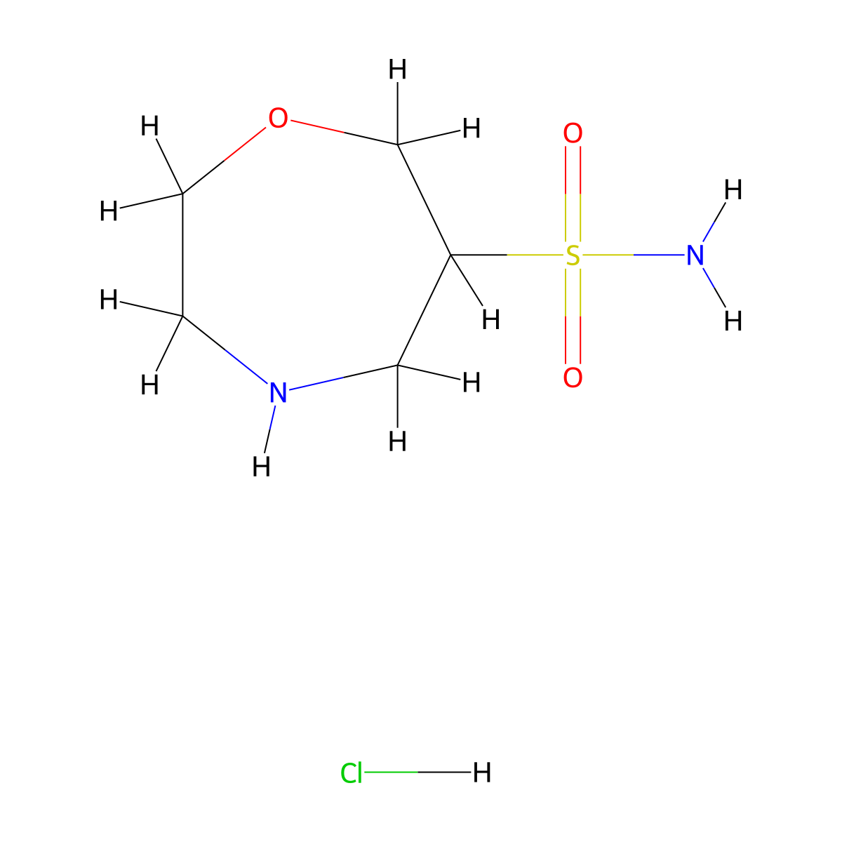 1,4-Oxazepane-6-sulfonamide hydrochloride molecular structure, CAS 2694729-07-0