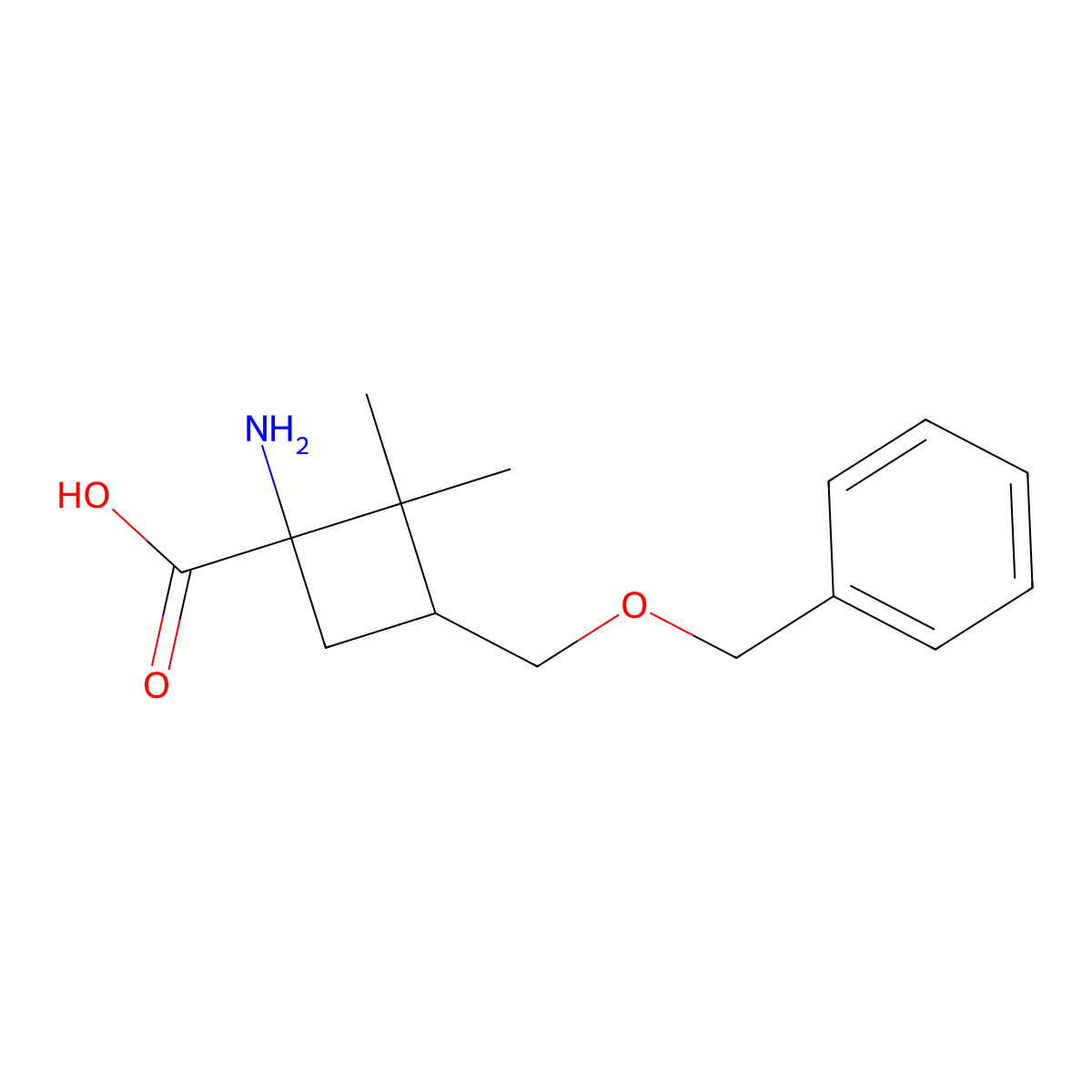 1-Amino-3-[(benzyloxy)methyl]-2,2-dimethylcyclobutane-1-carboxylic acid molecular structure, CAS 2694729-08-1