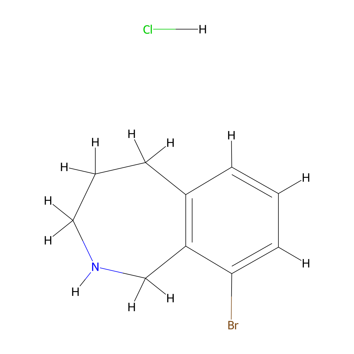 9-bromo-2,3,4,5-tetrahydro-1H-2-benzazepine hydrochloride molecular structure, CAS 2694729-11-6