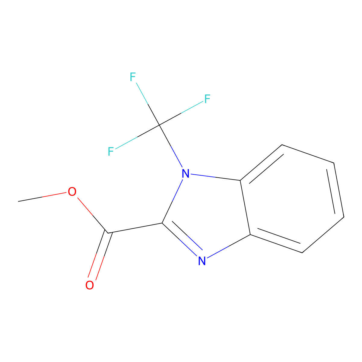 methyl 1-(trifluoromethyl)-1H-1,3-benzodiazole-2-carboxylate molecular structure, CAS 2694729-19-4