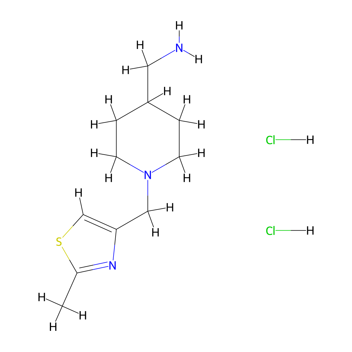 1-{1-[(2-Methyl-1,3-thiazol-4-yl)methyl]piperidin-4-yl}methanamine dihydrochloride molecular structure, CAS 2694729-22-9