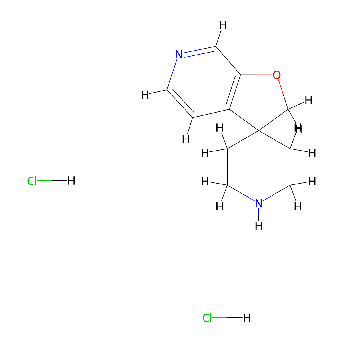 2H-Spiro[furo[2,3-C]pyridine-3,4'-piperidine] dihydrochloride molecular structure, CAS 2694729-27-4