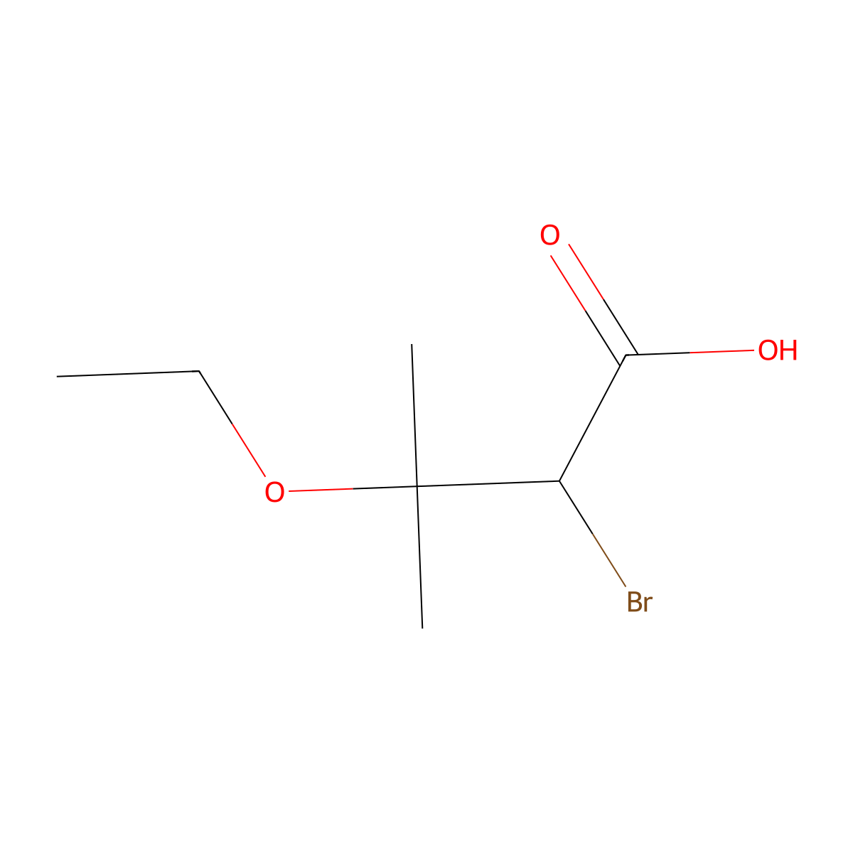 2-Bromo-3-ethoxy-3-methylbutanoic acid molecular structure, CAS 2694729-32-1