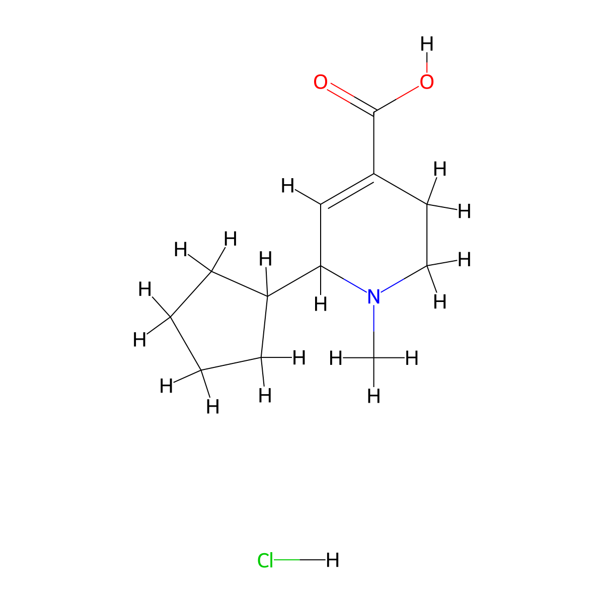 6-Cyclopentyl-1-methyl-1,2,3,6-tetrahydropyridine-4-carboxylic acid hydrochloride molecular structure, CAS 2694729-35-4