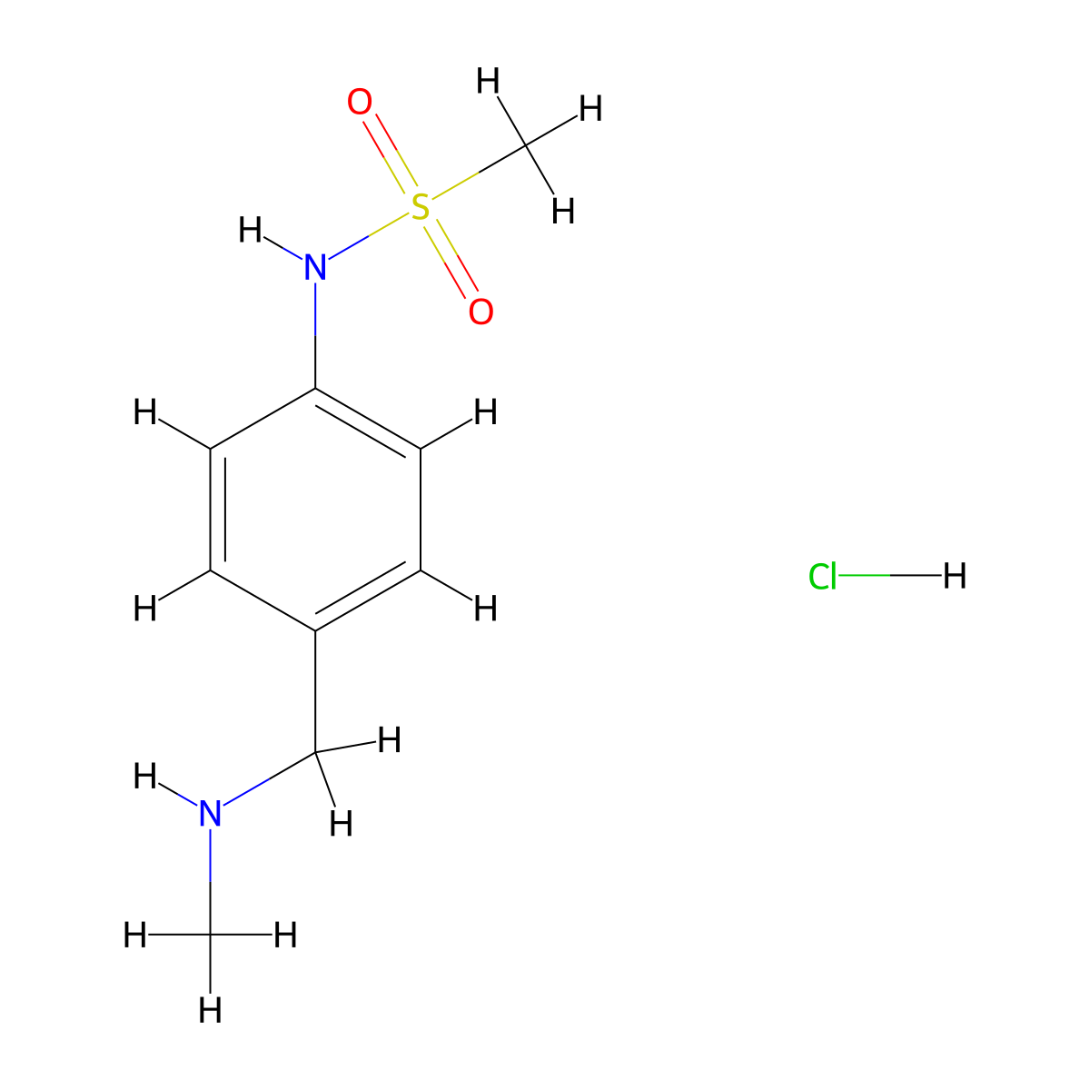 N-{4-[(methylamino)methyl]phenyl}methanesulfonamide hydrochloride molecular structure, CAS 2694729-37-6