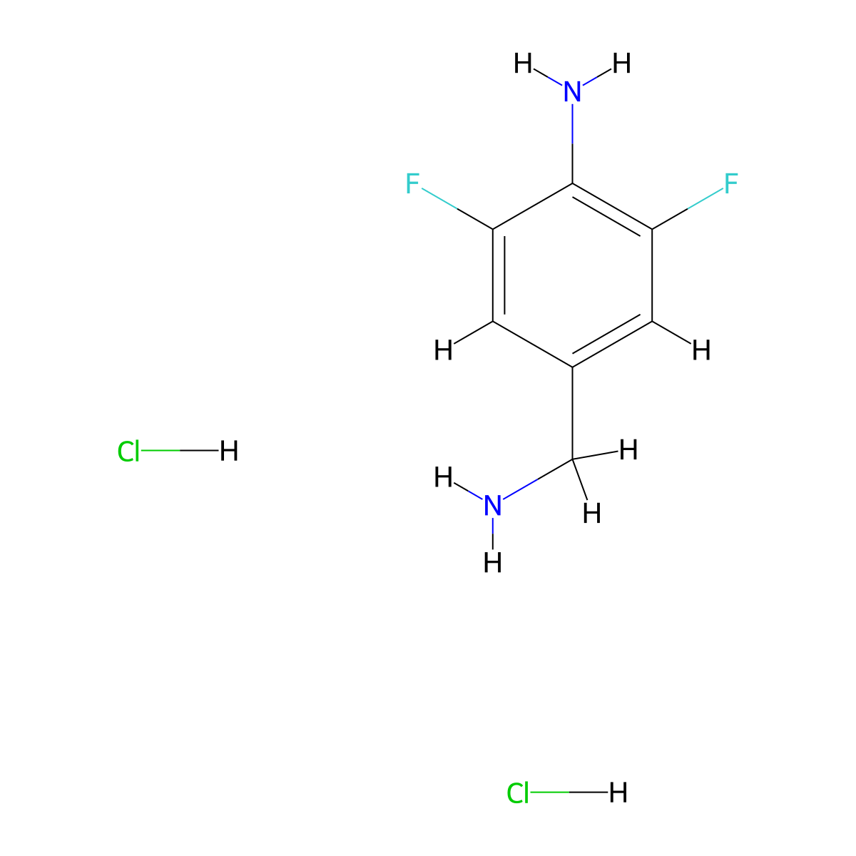 4-(Aminomethyl)-2,6-difluoroaniline dihydrochloride molecular structure, CAS 2694729-43-4