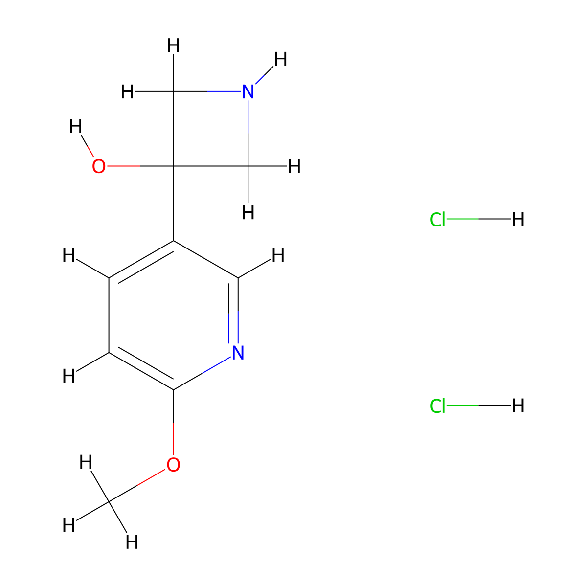3-(6-Methoxypyridin-3-yl)azetidin-3-ol dihydrochloride molecular structure, CAS 2694729-50-3