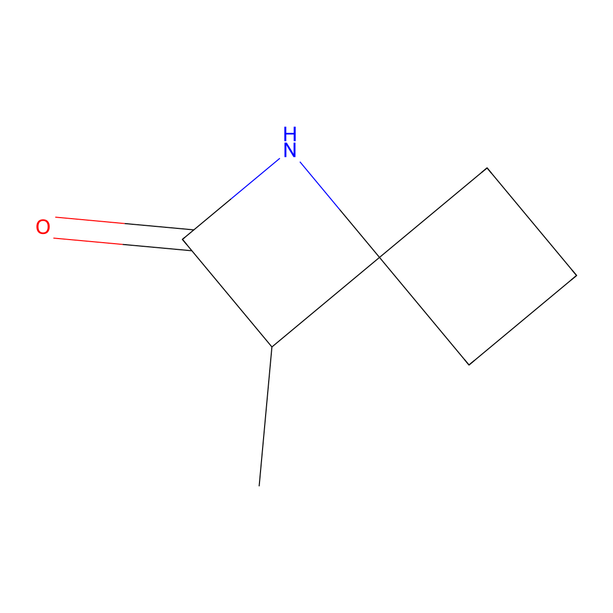 3-Methyl-1-azaspiro[3.3]heptan-2-one molecular structure, CAS 2694729-51-4