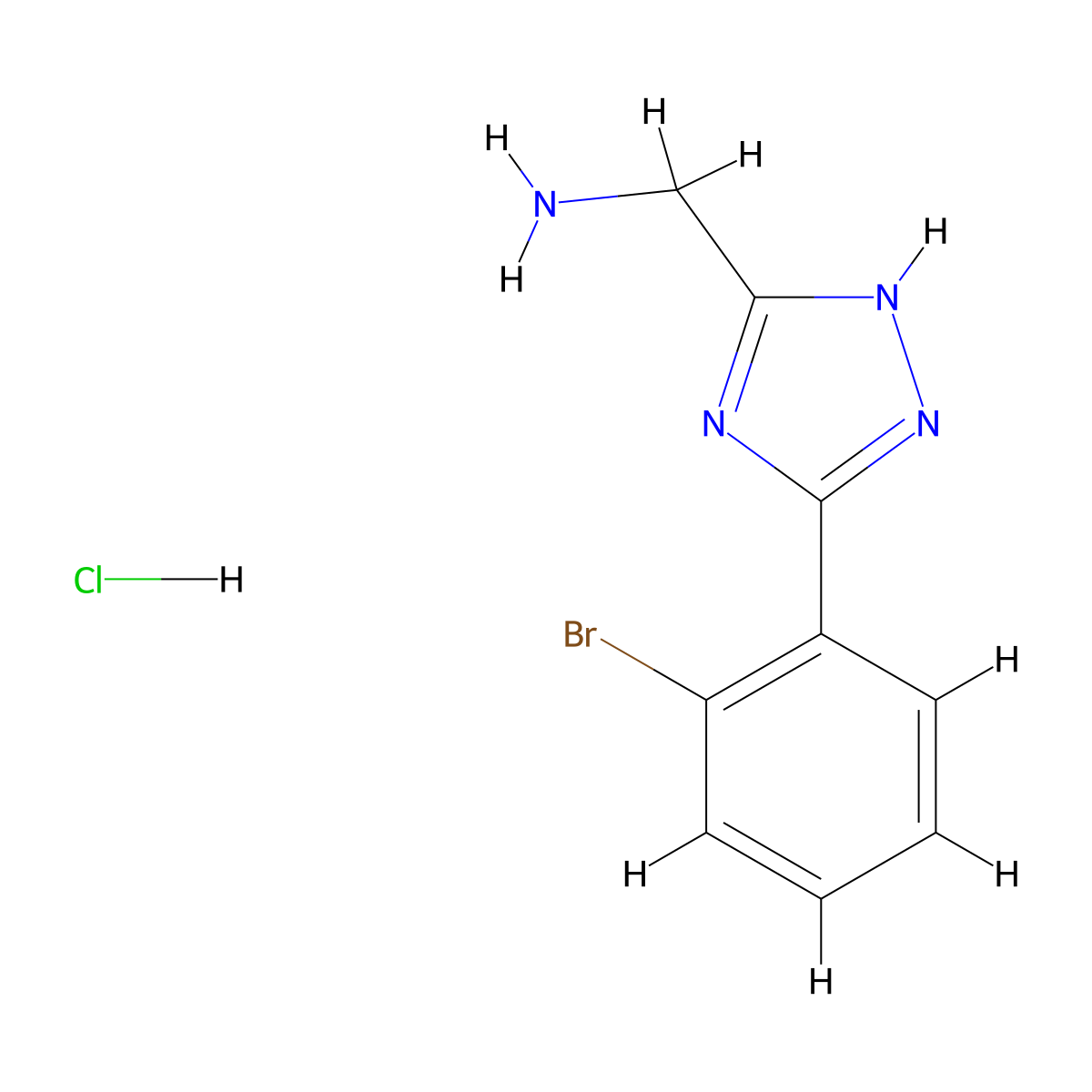 1-[5-(2-bromophenyl)-4H-1,2,4-triazol-3-yl]methanamine hydrochloride molecular structure, CAS 2694729-53-6