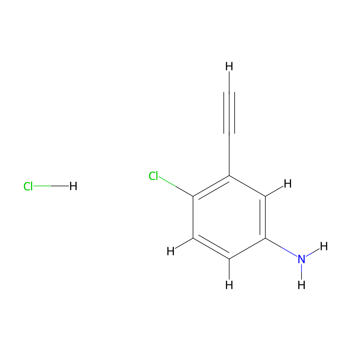4-Chloro-3-ethynylaniline hydrochloride molecular structure, CAS 2694729-57-0