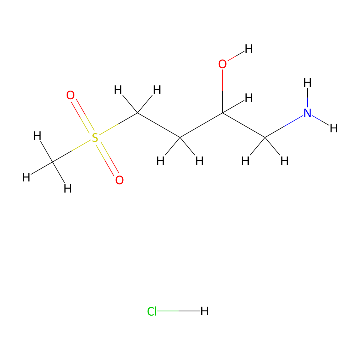 1-Amino-4-methanesulfonylbutan-2-ol hydrochloride molecular structure, CAS 2694729-59-2