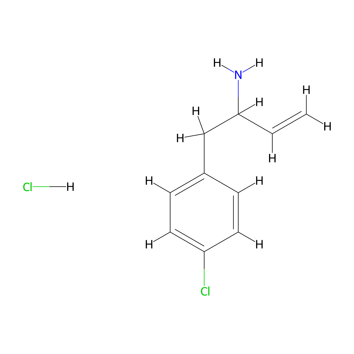 1-(4-Chlorophenyl)but-3-en-2-amine hydrochloride molecular structure, CAS 2694729-60-5