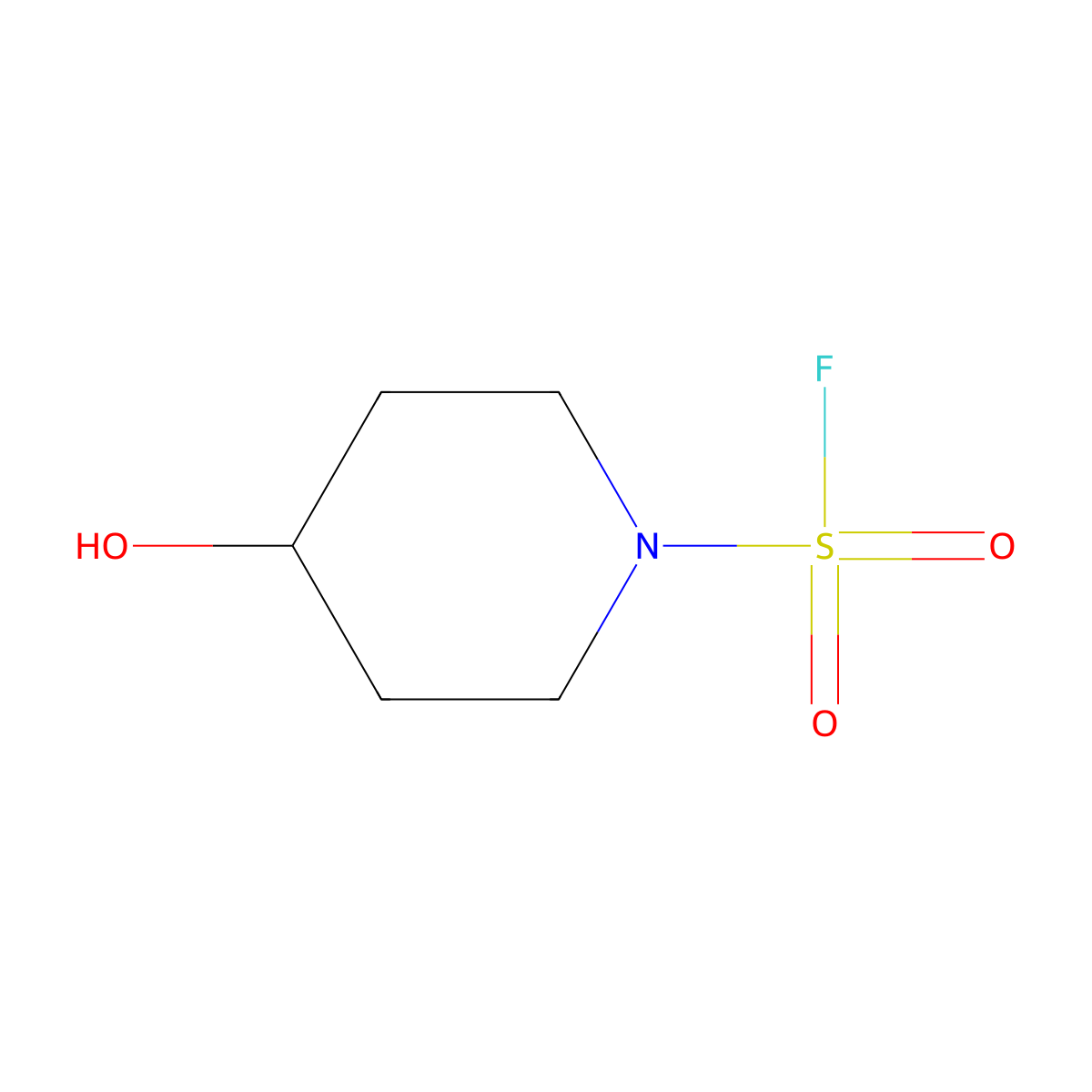 4-Hydroxypiperidine-1-sulfonyl fluoride molecular structure, CAS 2694729-63-8