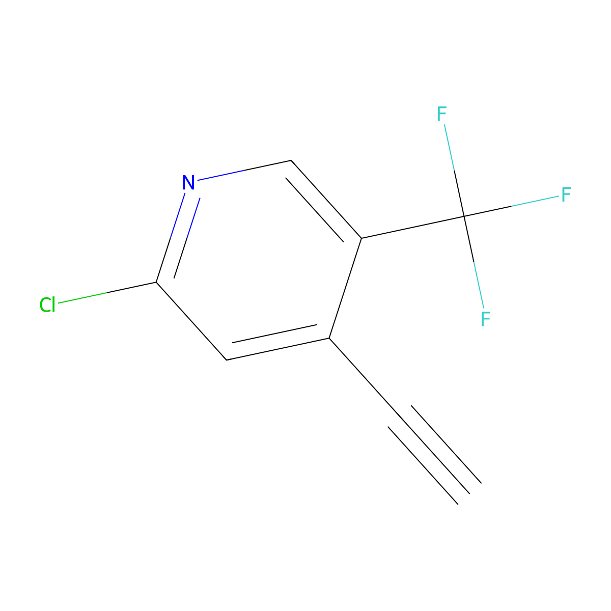 2-Chloro-4-ethynyl-5-(trifluoromethyl)pyridine molecular structure, CAS 2694729-64-9