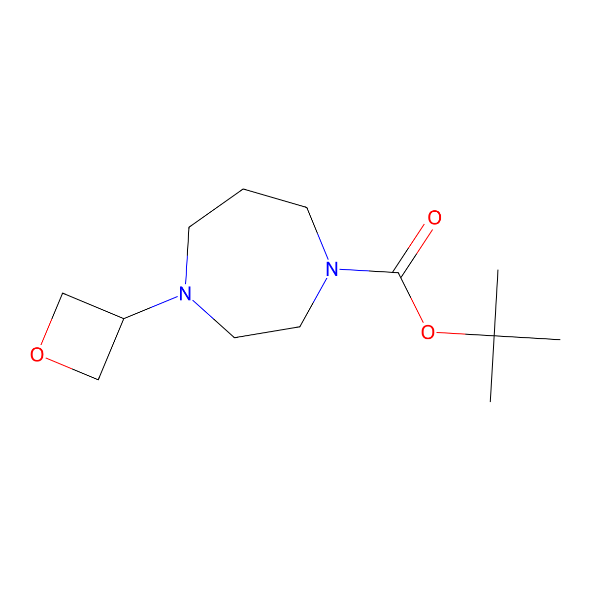 Tert-butyl 4-(oxetan-3-yl)-1,4-diazepane-1-carboxylate molecular structure, CAS 2694731-38-7