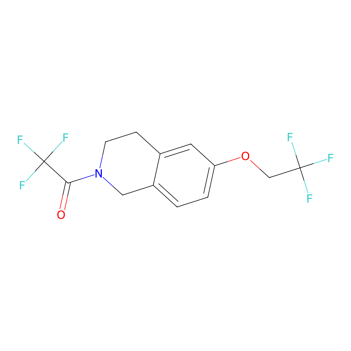 2,2,2-Trifluoro-1-[6-(2,2,2-trifluoroethoxy)-1,2,3,4-tetrahydroisoquinolin-2-yl]ethan-1-one molecular structure, CAS 2694731-48-9