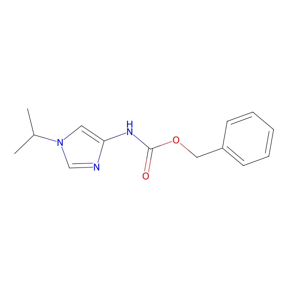 benzyl N-[1-(propan-2-yl)-1H-imidazol-4-yl]carbamate molecular structure, CAS 2694731-49-0