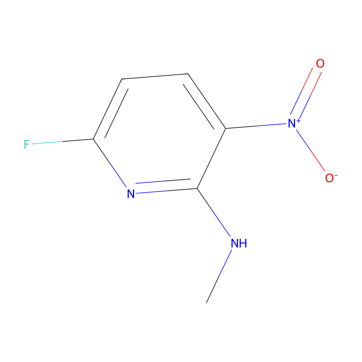 6-fluoro-N-methyl-3-nitropyridin-2-amine molecular structure, CAS 2694731-51-4