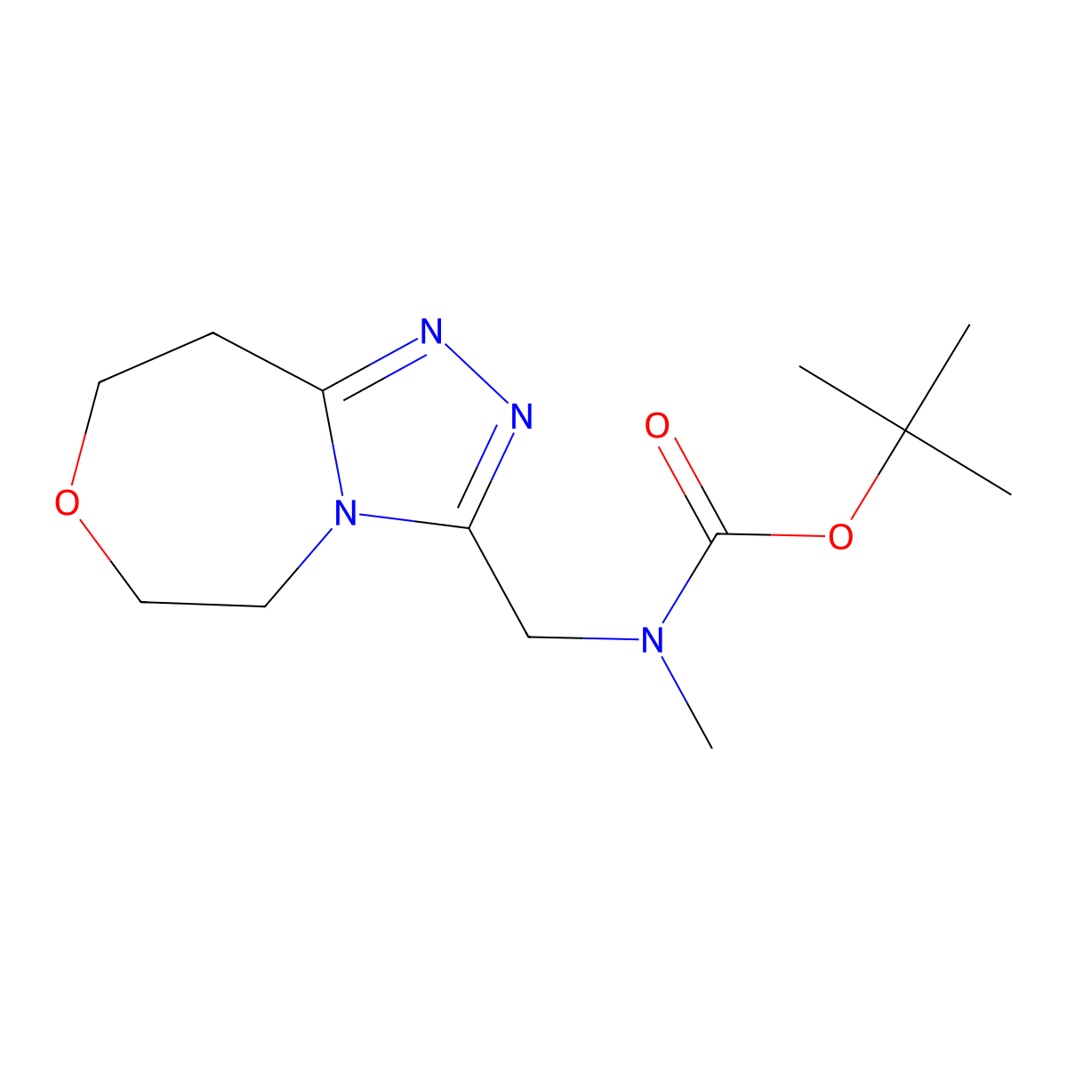 tert-butyl N-methyl-N-({5H,6H,8H,9H-[1,2,4]triazolo[4,3-d][1,4]oxazepin-3-yl}methyl)carbamate molecular structure, CAS 2694731-53-6