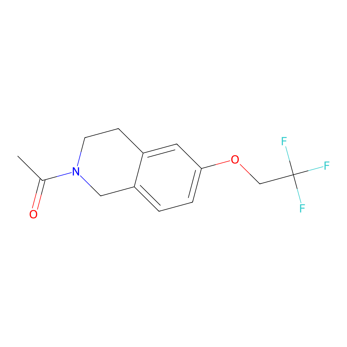 1-[6-(2,2,2-Trifluoroethoxy)-1,2,3,4-tetrahydroisoquinolin-2-yl]ethan-1-one molecular structure, CAS 2694731-55-8