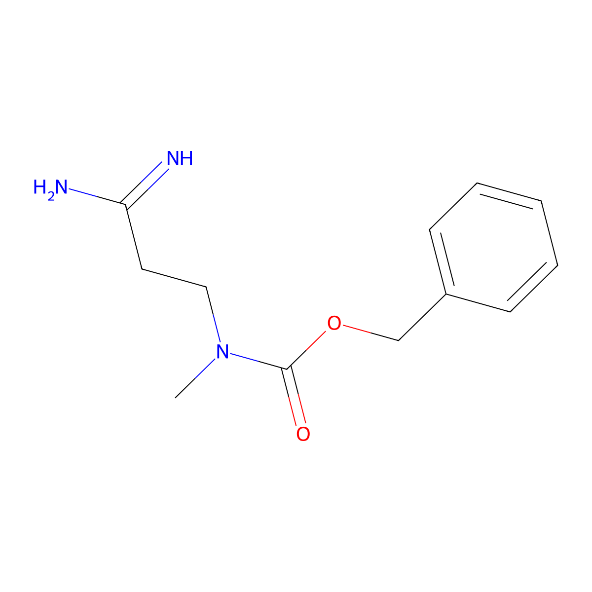 benzyl N-(2-carbamimidoylethyl)-N-methylcarbamate molecular structure, CAS 2694731-63-8