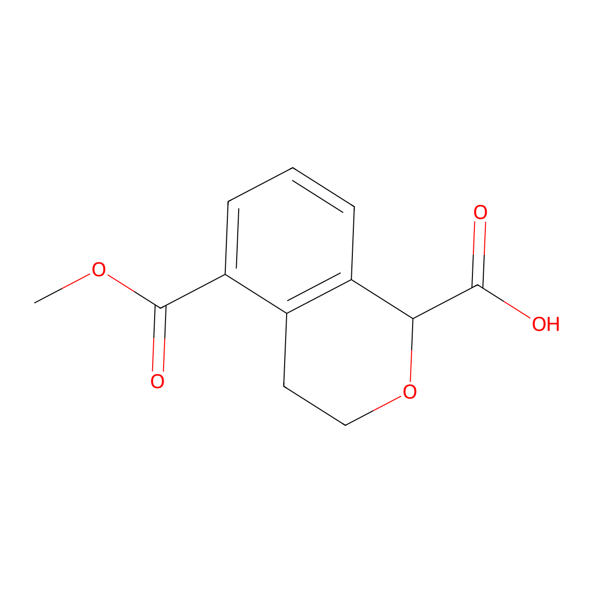 5-(methoxycarbonyl)-3,4-dihydro-1H-2-benzopyran-1-carboxylic acid molecular structure, CAS 2694731-67-2