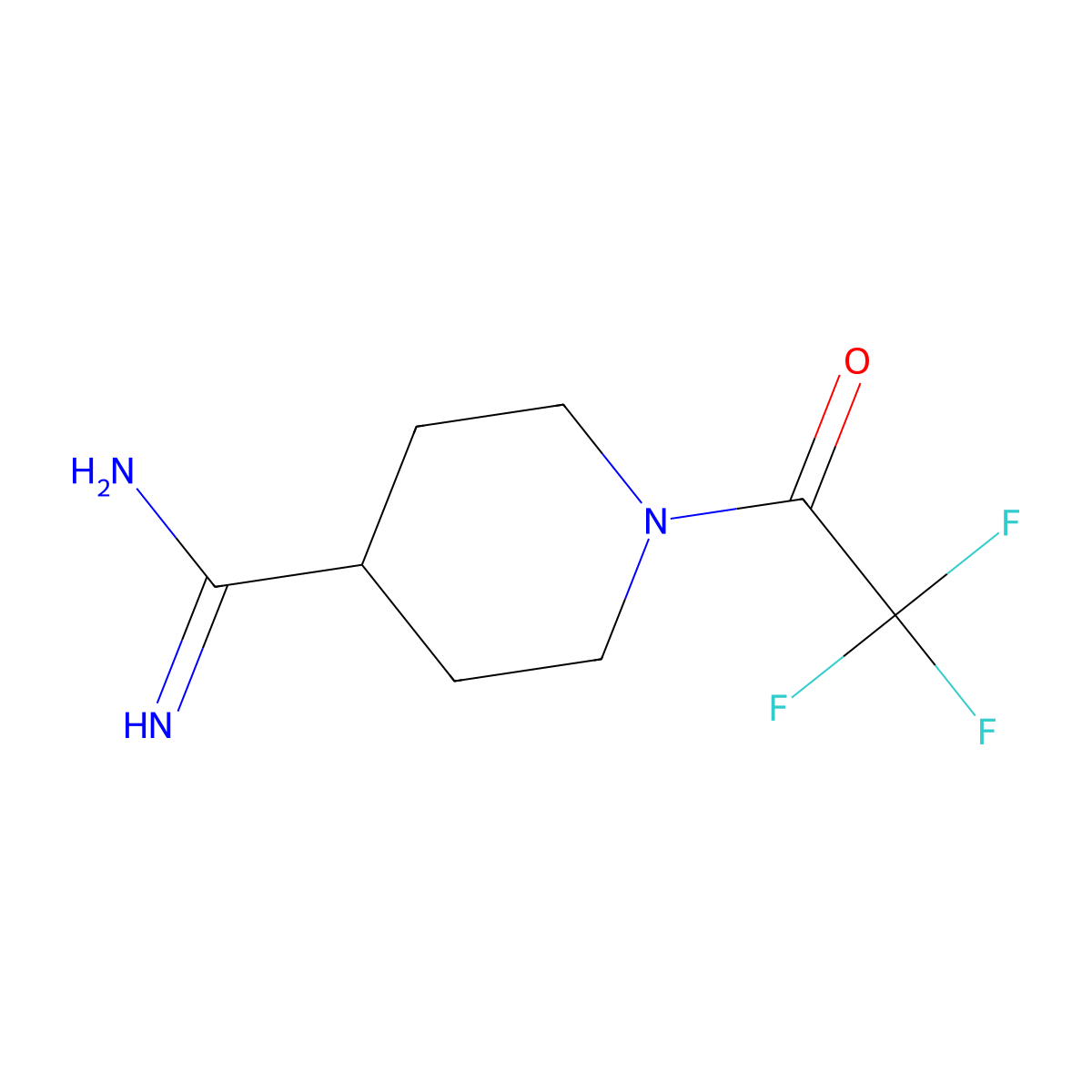 1-(2,2,2-Trifluoroacetyl)piperidine-4-carboximidamide molecular structure, CAS 2694731-78-5
