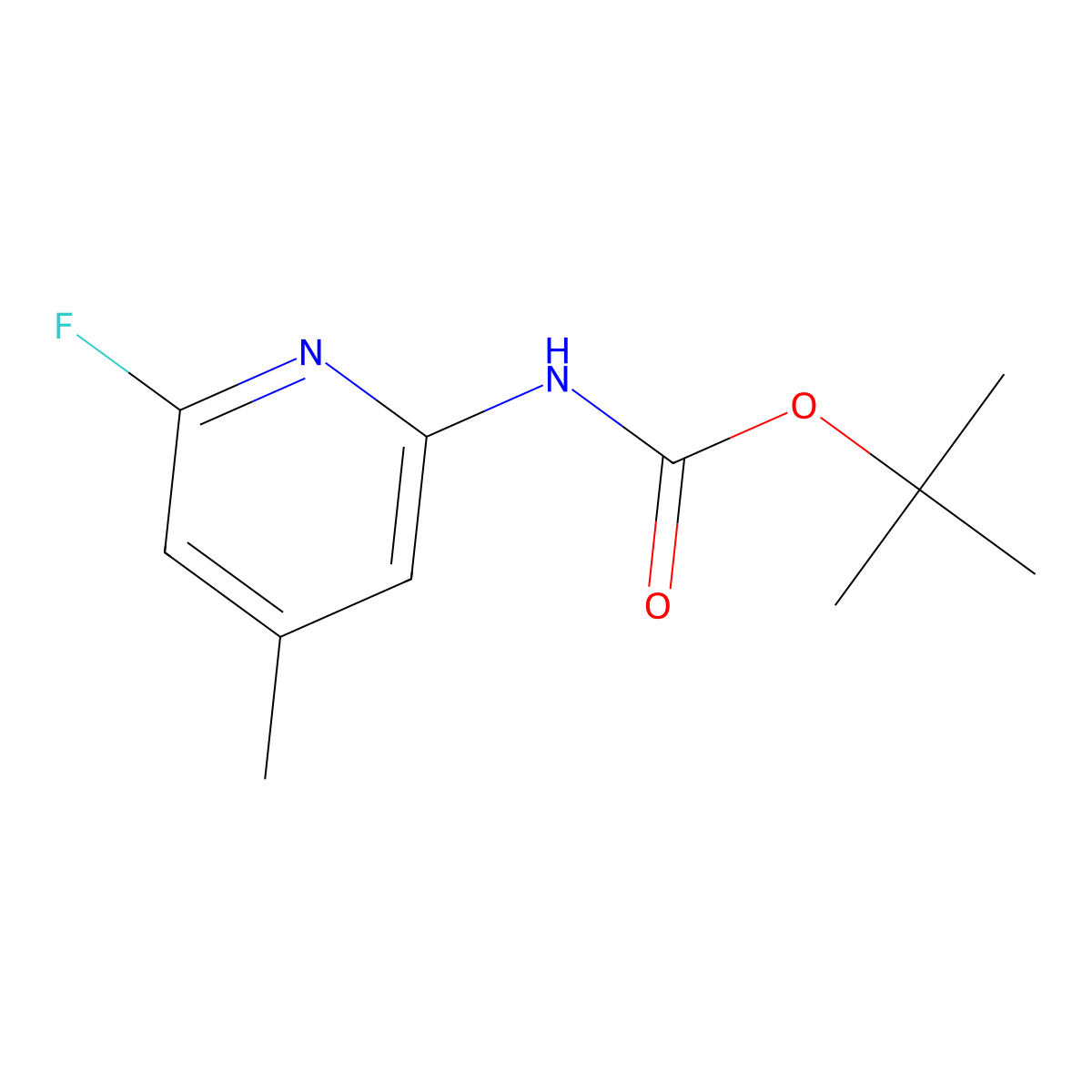 tert-butyl N-(6-fluoro-4-methylpyridin-2-yl)carbamate molecular structure, CAS 2694731-81-0