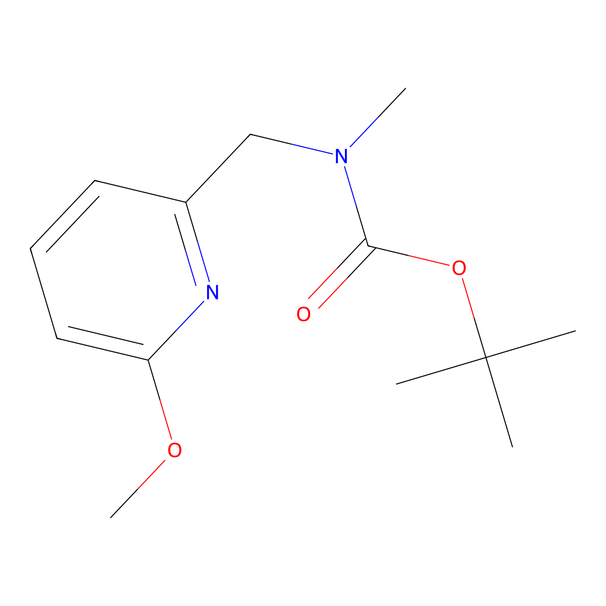 tert-butyl N-[(6-methoxypyridin-2-yl)methyl]-N-methylcarbamate molecular structure, CAS 2694731-85-4