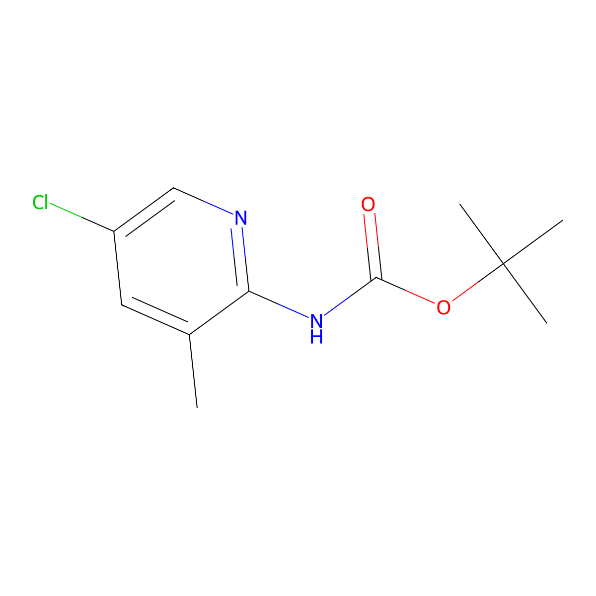 tert-butyl N-(5-chloro-3-methylpyridin-2-yl)carbamate molecular structure, CAS 2694731-89-8