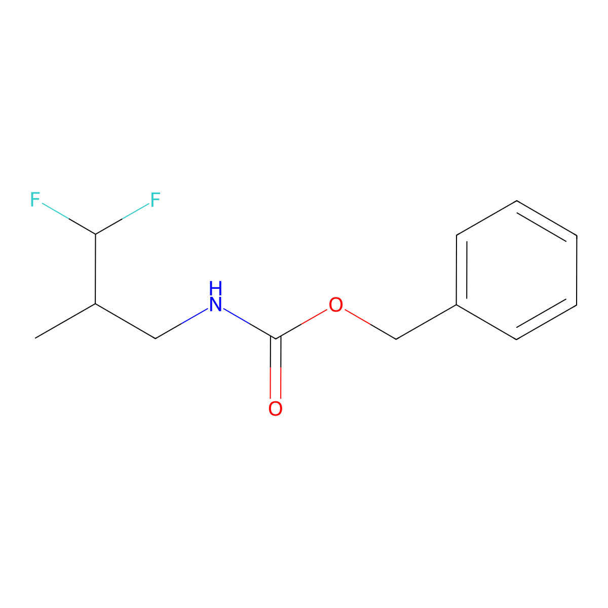 benzyl N-(3,3-difluoro-2-methylpropyl)carbamate molecular structure, CAS 2694731-96-7