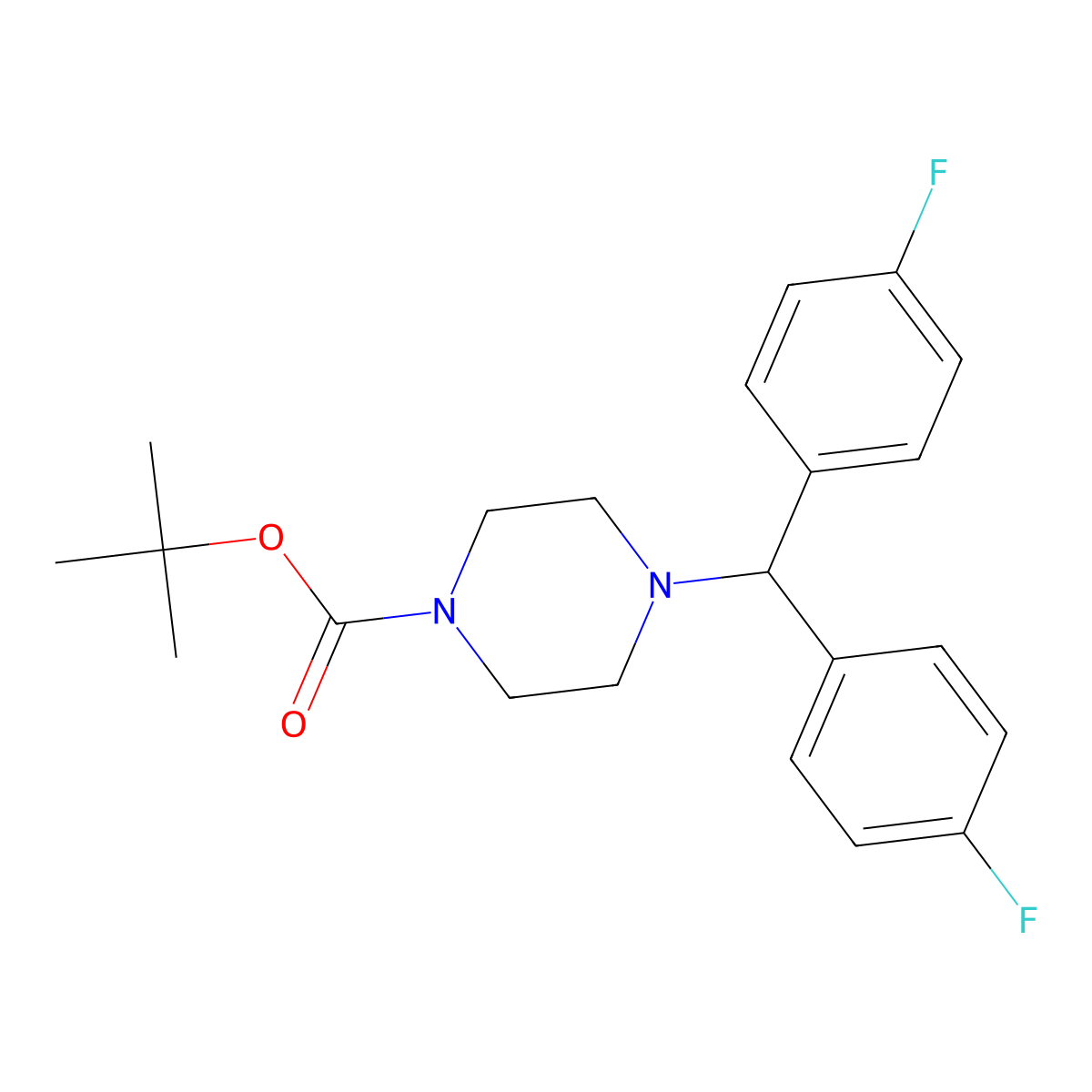 Tert-butyl 4-[bis(4-fluorophenyl)methyl]piperazine-1-carboxylate molecular structure, CAS 2694732-10-8